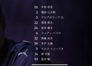 不死鸟vs鹿岛首发：图里奥、佩德罗先发，铃木优磨在列